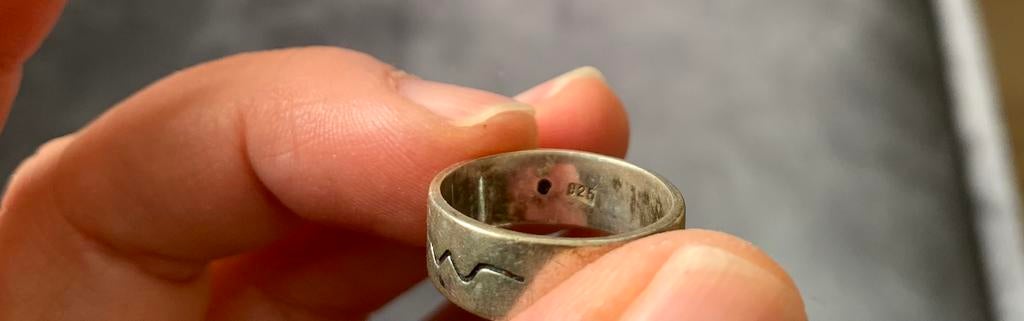 Antieke zilveren ring met lapus lazuli, Sieraden, Tassen en Uiterlijk, Antieke sieraden, Ophalen of Verzenden, Zilver, Ring, Met edelsteen