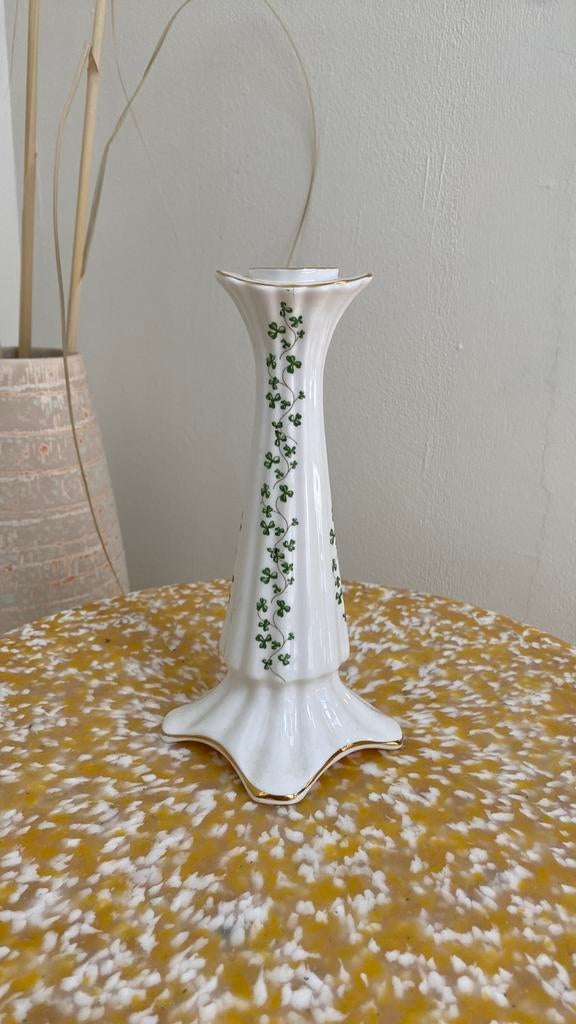 Kandelaar vintage retro antiek wit bloemen floral boho tuin, Ophalen of Verzenden