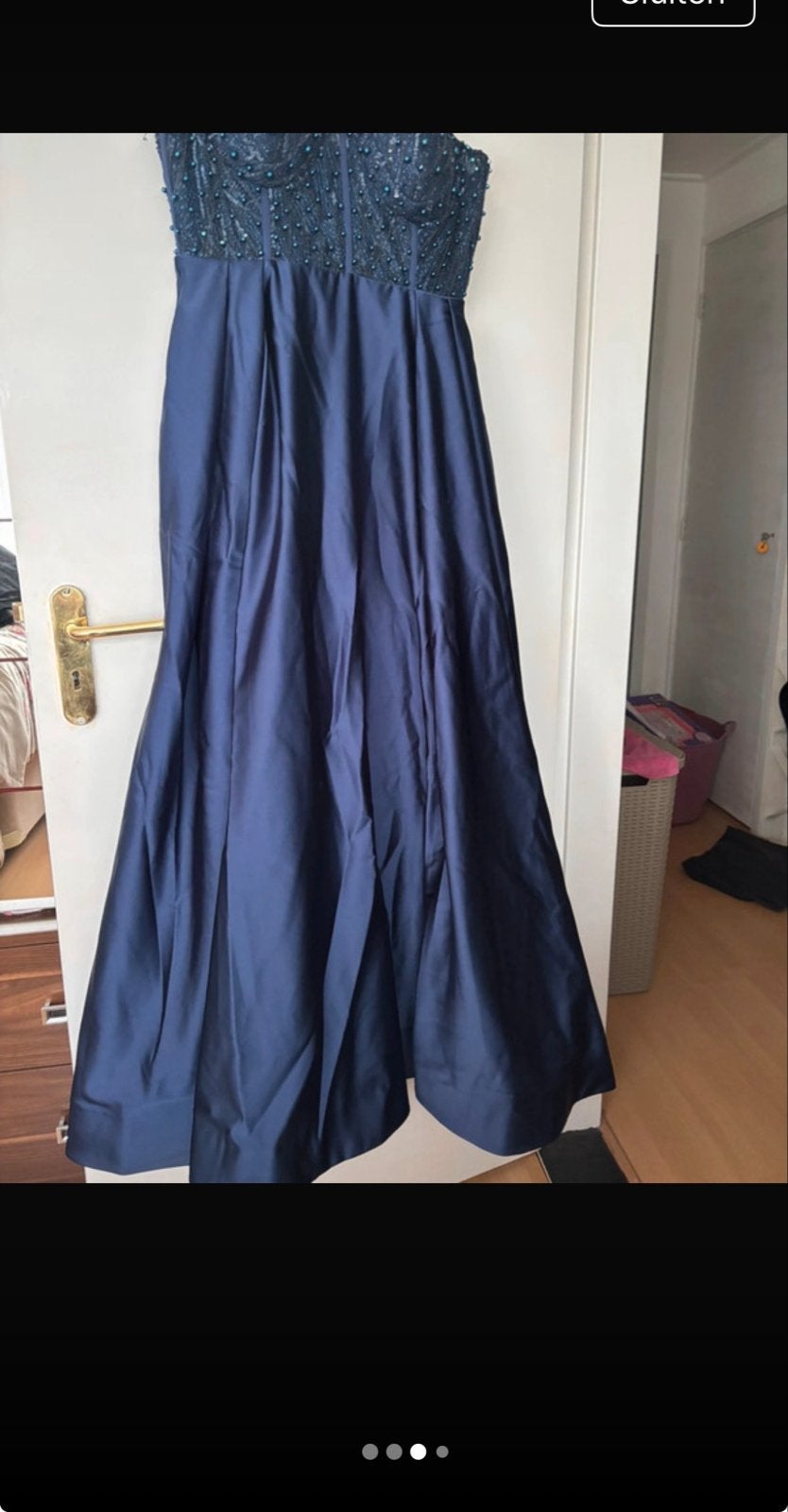 Prachtige avondjurk/galajurk met kralen - Maat 46, Kleding | Dames, Blauw, Maat 46/48 (XL) of groter, Ophalen of Verzenden, Zo goed als nieuw