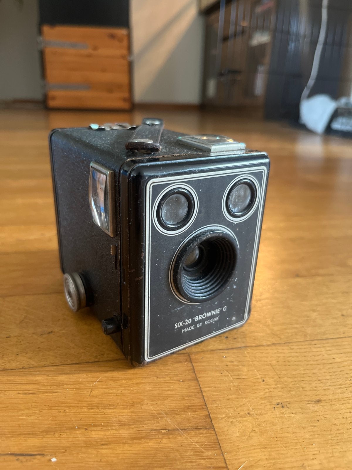 Vintage Kodak Six-20 Brownie C Boxcamera, Ophalen of Verzenden, Niet werkend, Compact, Kodak