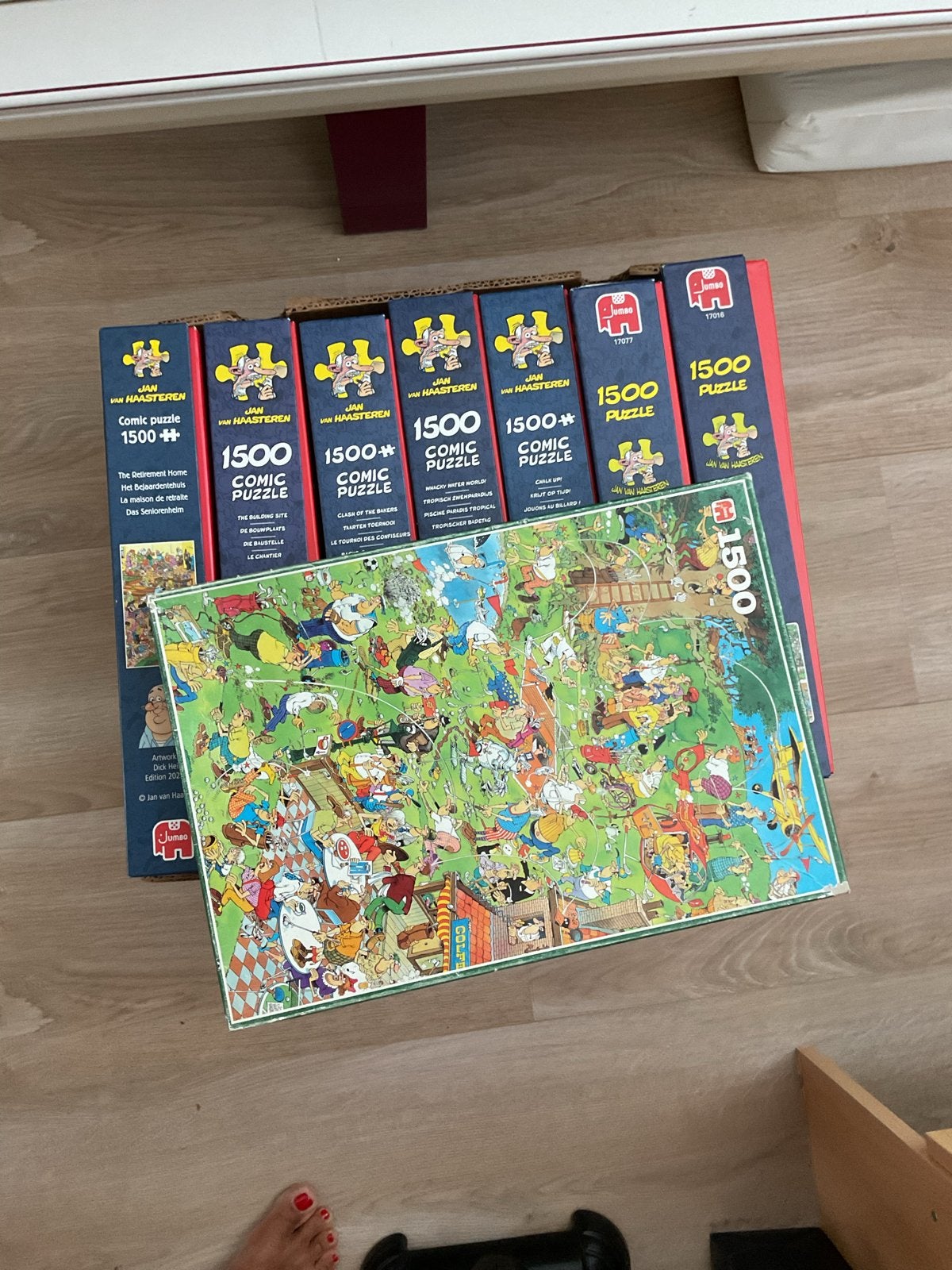 Jan van Haasteren Puzzels - 1500 stukjes (set van 8), Ophalen, Meer dan 1500 stukjes, Zo goed als nieuw, Legpuzzel