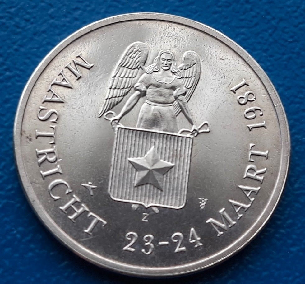 Maastricht penning  Europese Raad Euro-daalder - 1981, Postzegels en Munten, Verzenden, Zilver, Nederland