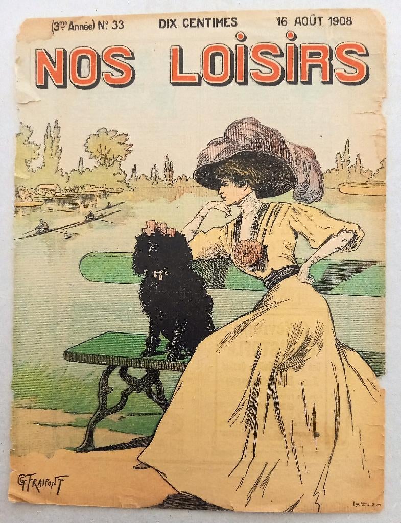 Prent G. Fraipont 1908 Nos Loisirs - Belle Epoque, Ophalen of Verzenden