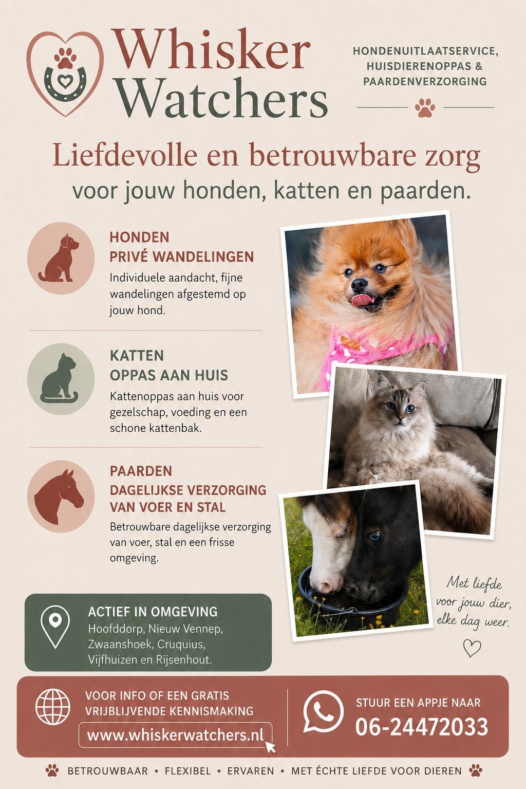Hondenuitlaatservice,katten/paardenoppas, Diensten en Vakmensen, Dieren | Honden | Verzorging, Oppas en Les