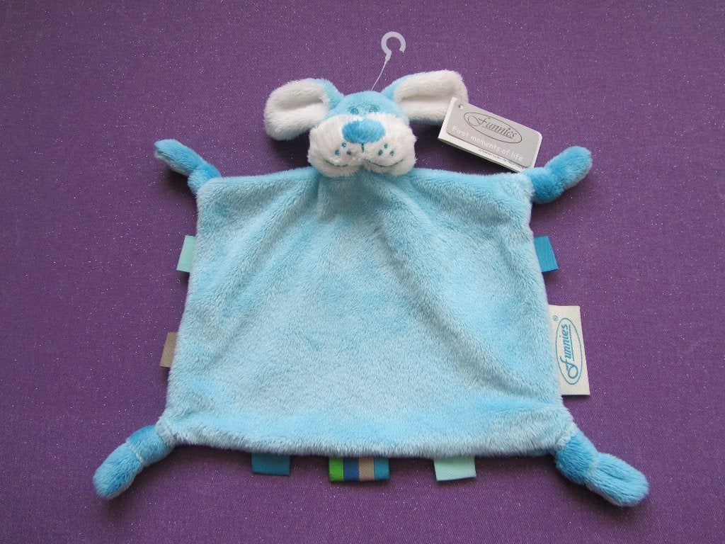 FUNNIES Knuffeldoekje HOND. BLAUW **Nieuw met Kaartje**, Overige merken, Nieuw, Met label, Middelgroot (20 tot 80 cm)