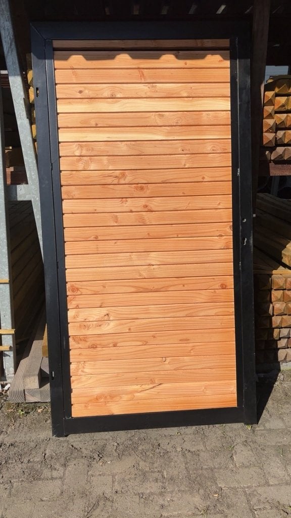 Poort Rhombus Douglas blank horizontaal 100x190 cm € 400,-, Tuin en Terras, Tuinpoorten, Ophalen, 100 tot 150 cm, Nieuw, Draaipoort