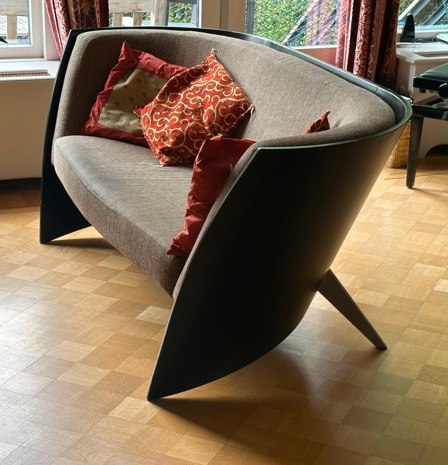 Design bank Harvink Othello - Zwart, Ophalen, Gebruikt, 150 tot 200 cm, Tweepersoons