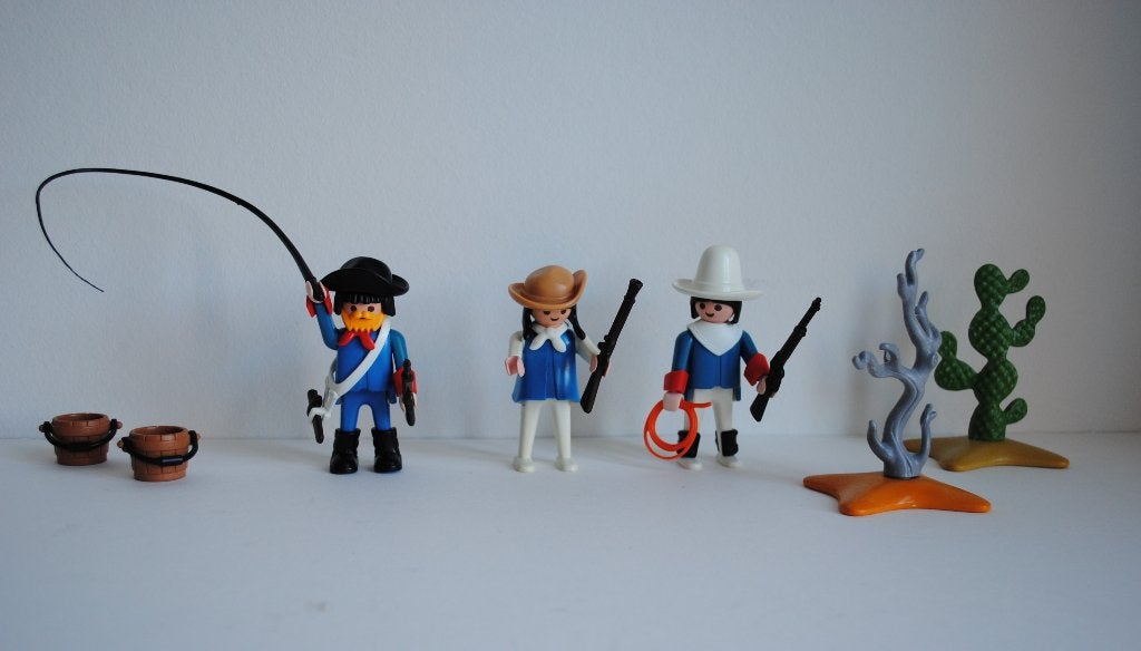 Playmobil - cowboys en planten etc. - vintage, Ophalen of Verzenden, Gebruikt, Losse onderdelen