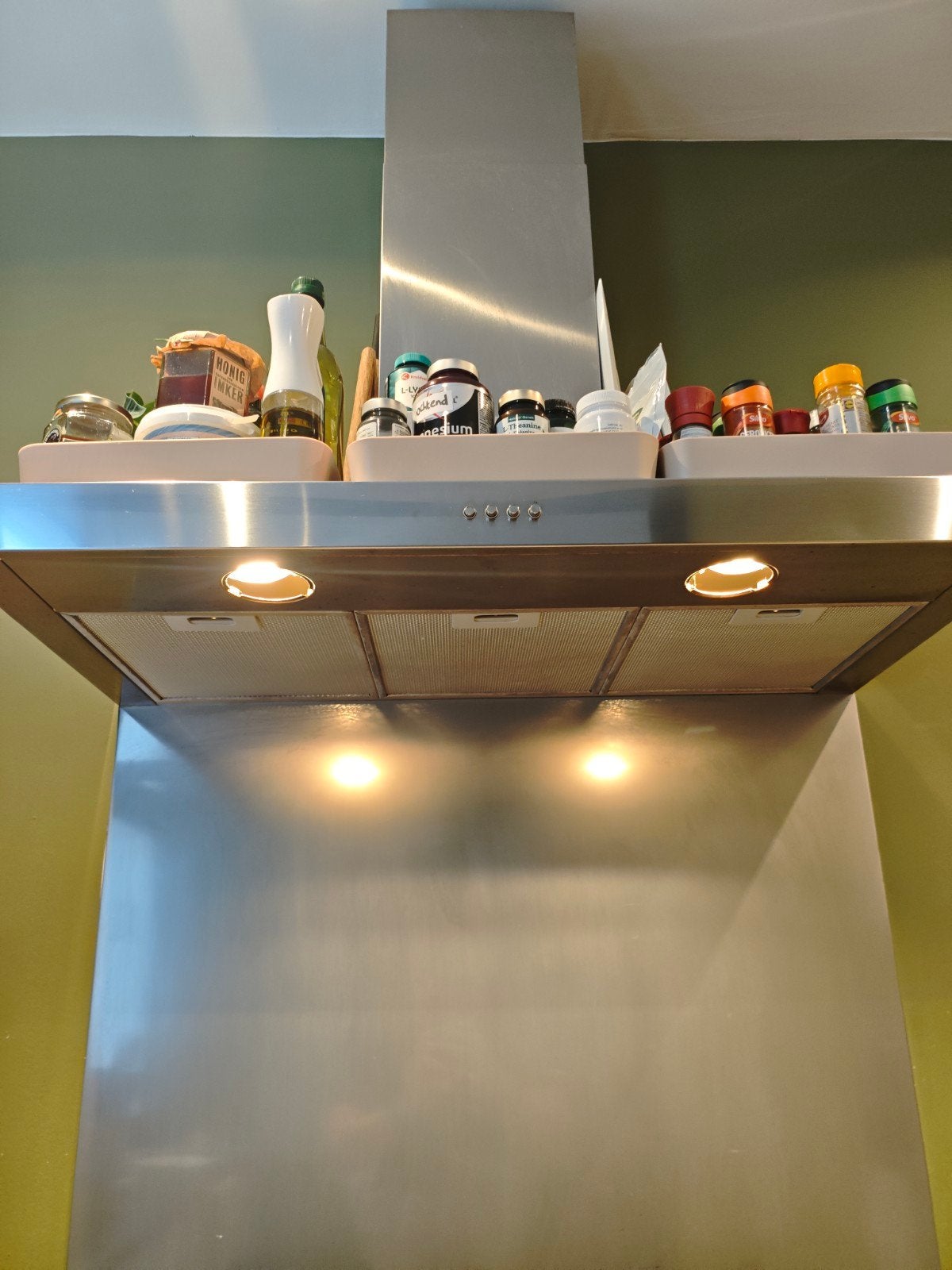 RVS Afzuigkap - Wandschouwkap met Verlichting, Witgoed en Apparatuur, Afzuigkappen, Ophalen, Gebruikt, 200 tot 400 m³ per uur