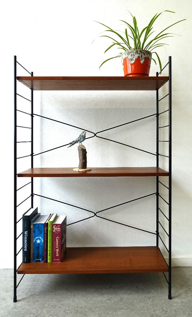 Vintage WHB boekenrek staand kast Teak hout, Huis en Inrichting, Kasten | Boekenkasten, Ophalen, Met plank(en), Gebruikt, 100 tot 150 cm