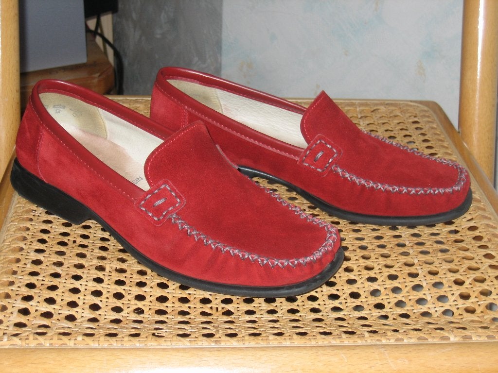 leuke rode instappers mocassin loafers René by ARA maat 4,5, Ophalen of Verzenden, Espadrilles of Moccasins, Gedragen, Rood