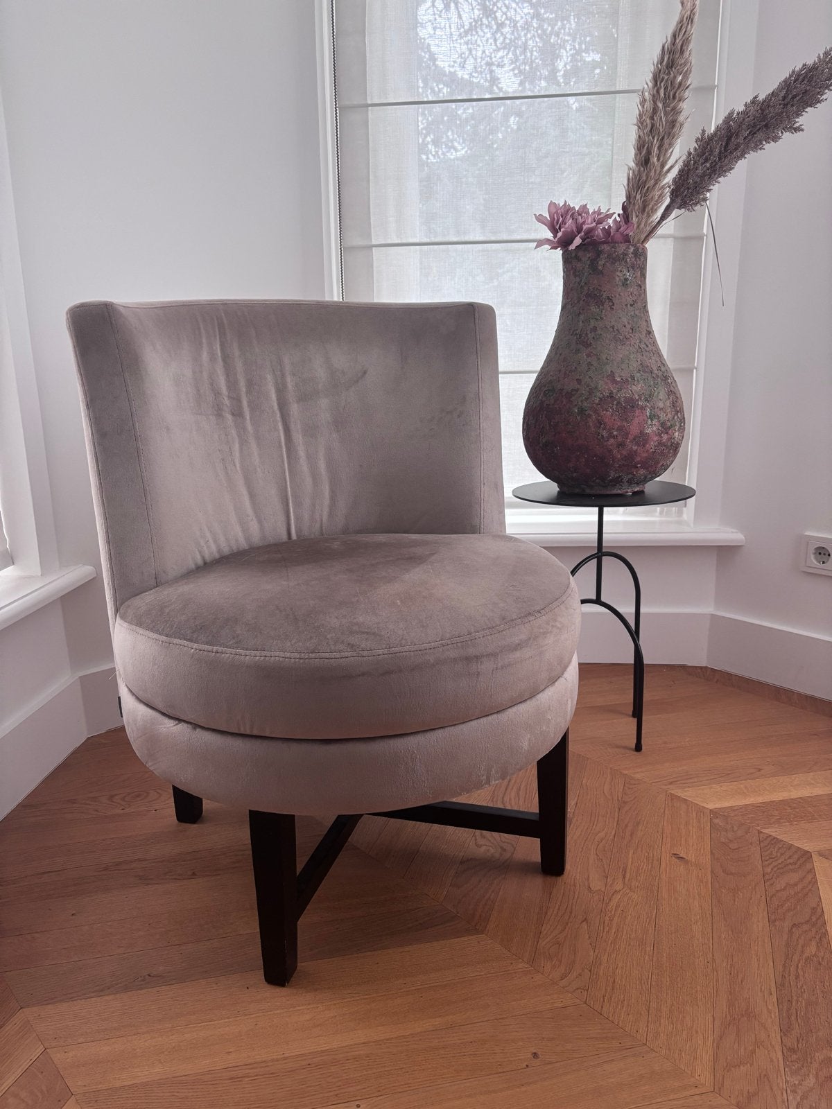 Keijser & Co fauteuil Scarlet velours, Huis en Inrichting, Fauteuils, Ophalen, 75 tot 100 cm, Zo goed als nieuw, 50 tot 75 cm