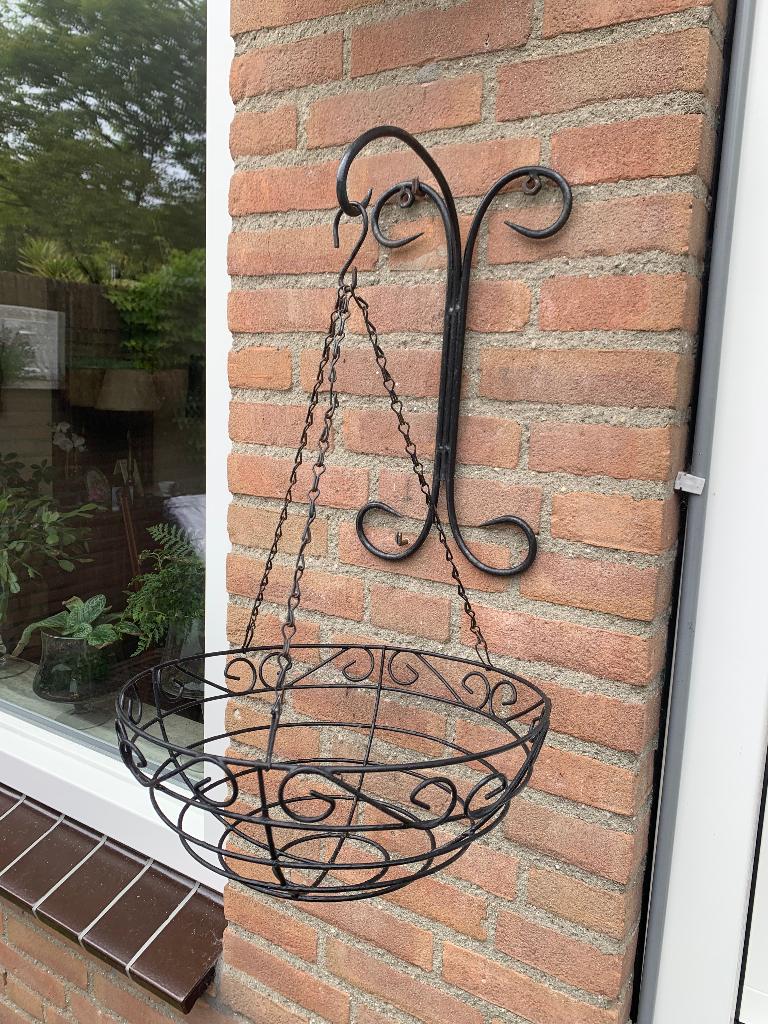 Hanging basket inclusief ophanghaak, Ophalen, Minder dan 30 cm, Minder dan 60 cm, Rond