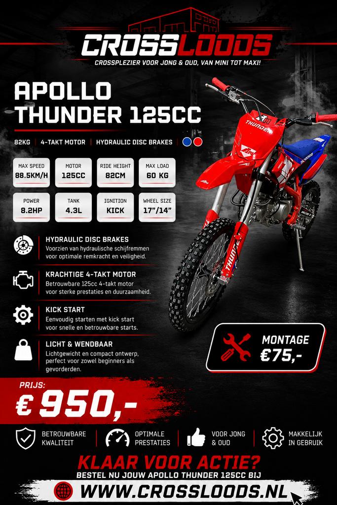 APOLLO THUNDER 125CC CROSSMOTOR