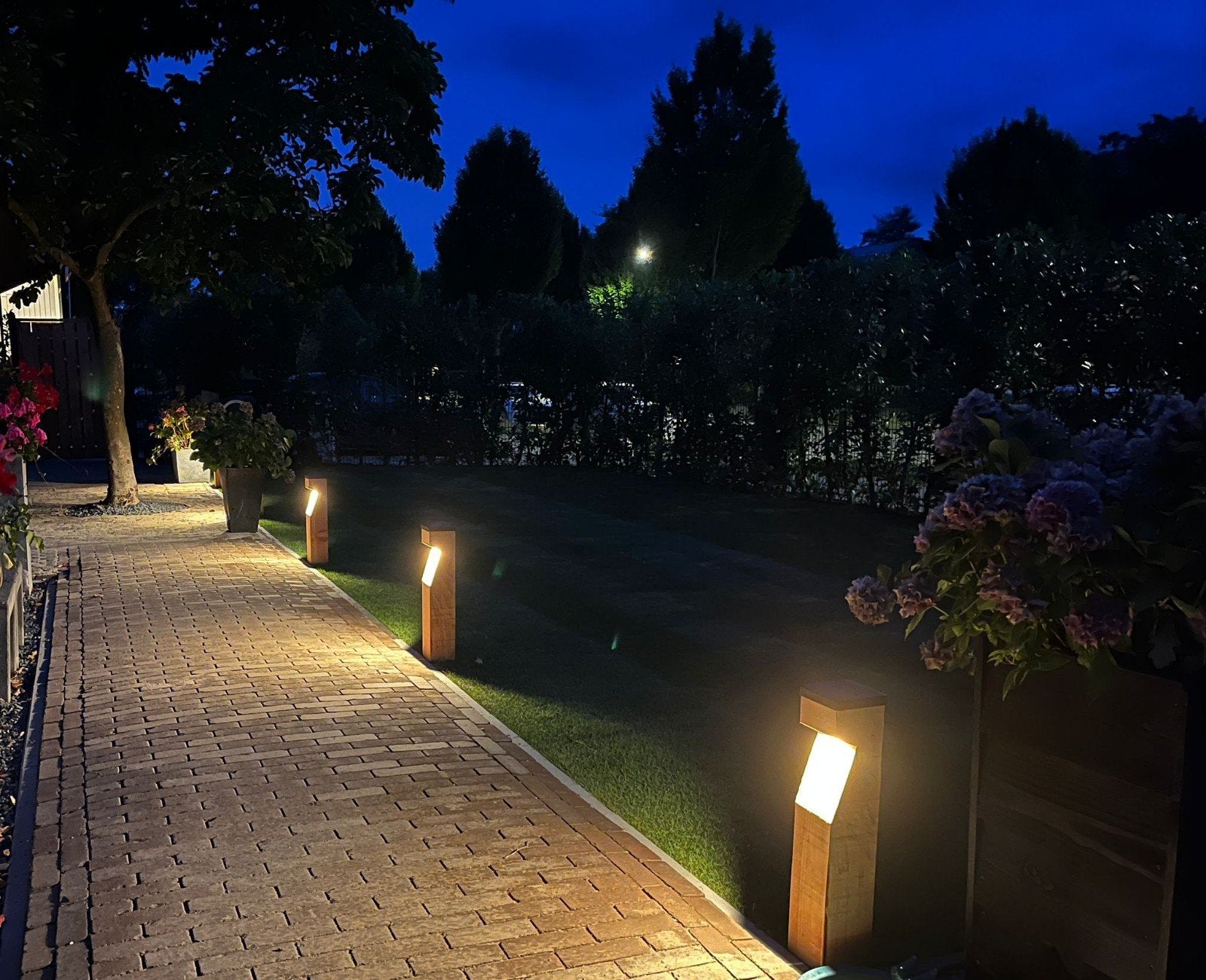 Maatwerk houten tuinverlichting, Tuin en Terras, Buitenverlichting, Minder dan 50 watt, Staande lamp, Nieuw, Ophalen of Verzenden