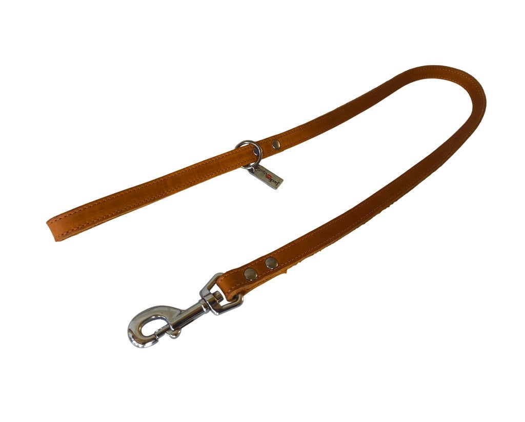 JACK AND VANILLA Hondenriem Gevet Leder Cognac 100 cm KOOPJE, Ophalen of Verzenden, Nieuw, Hondenriem