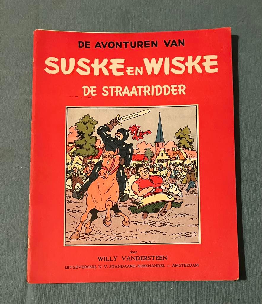 Suske en Wiske - De straatridder - 1e druk 1956 - Ongekleurd, Boeken, Stripboeken, Gelezen, Eén stripboek, Verzenden