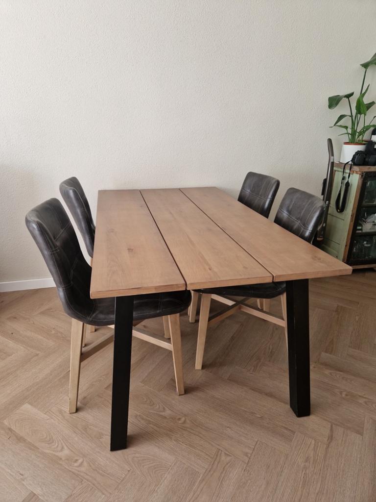 Eikenhouten eettafel 160x90x75, Huis en Inrichting, Tafels | Eettafels, Ophalen, Eikenhout, 50 tot 100 cm, Zo goed als nieuw