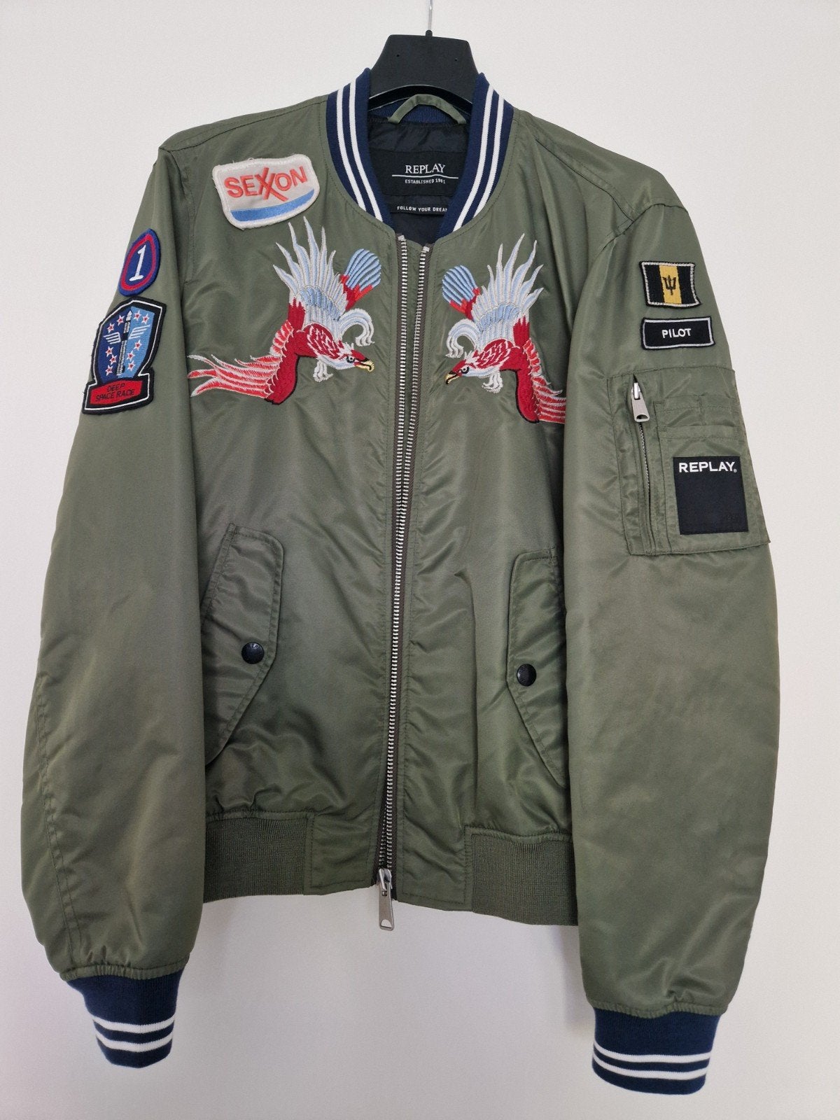 Replay bomber M, Kleding | Heren, Jassen | Zomer, Maat 48/50 (M), Ophalen of Verzenden, Zo goed als nieuw, Replay