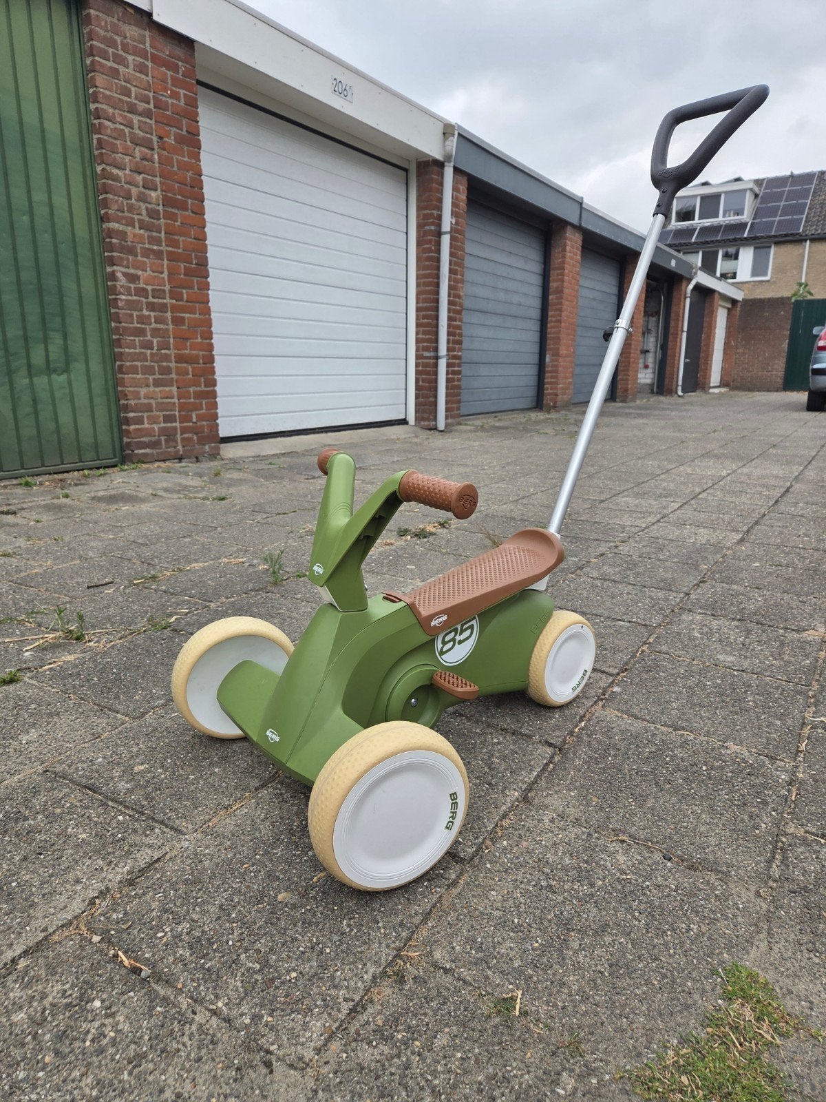 BERG Biky Loopfiets Groen met Duwstang, Kinderen en Baby's, Speelgoed | Buiten | Voertuigen en Loopfietsen, Ophalen of Verzenden