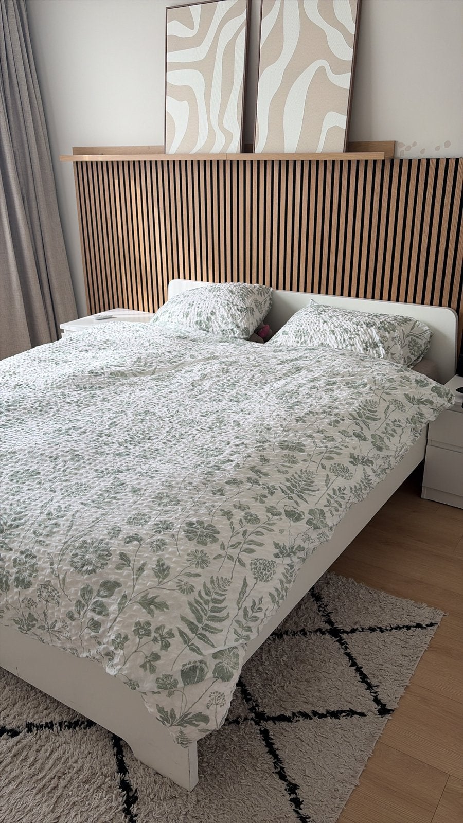 Tweepersoonsbed 160x200 Askvoll wit Ikea, Ophalen, Gebruikt, Tweepersoons
