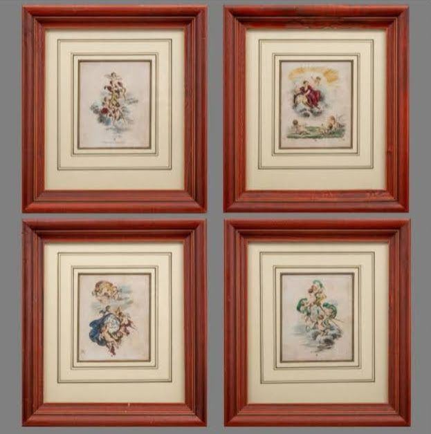 4 18e eeuw kopergravures, Antiek en Kunst, Ophalen of Verzenden