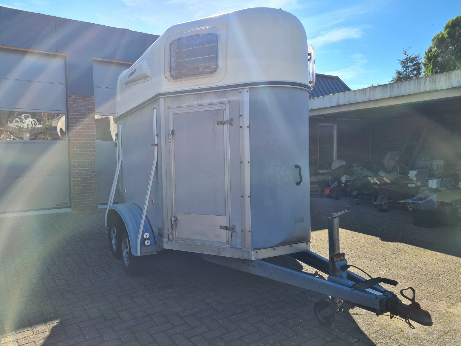 Blomert 2 paards trailer, Ophalen, Gebruikt, Hout, 2-paards trailer