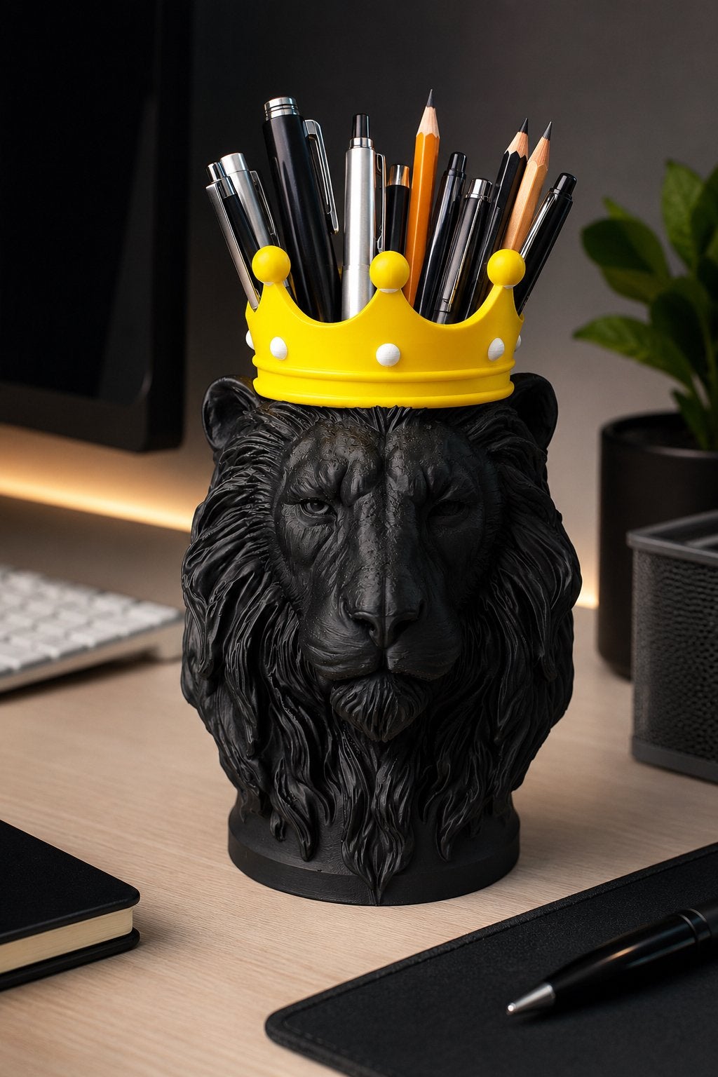 Luxe Leeuw Pennenhouder – Uniek Bureau Accessoire (3D-geprin, Diversen, Ophalen of Verzenden