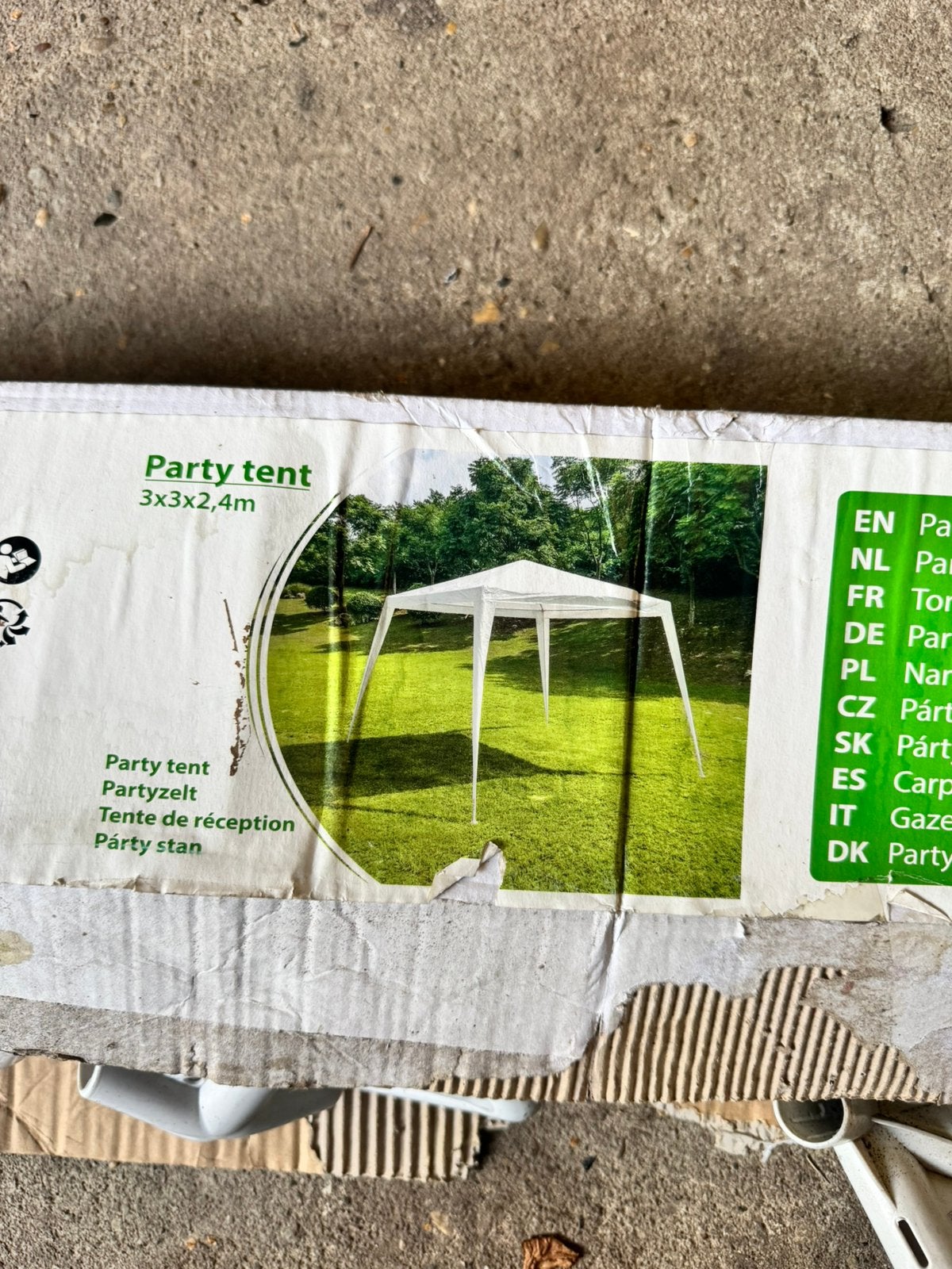 Partytent wit 3x3x2,4 meter, Ophalen, Gebruikt, Minder dan 5 meter