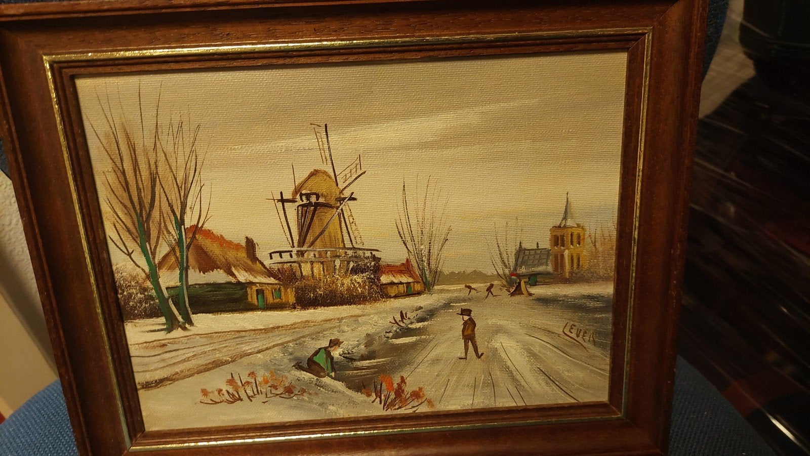 winter tafereeltje op doek, Ophalen of Verzenden