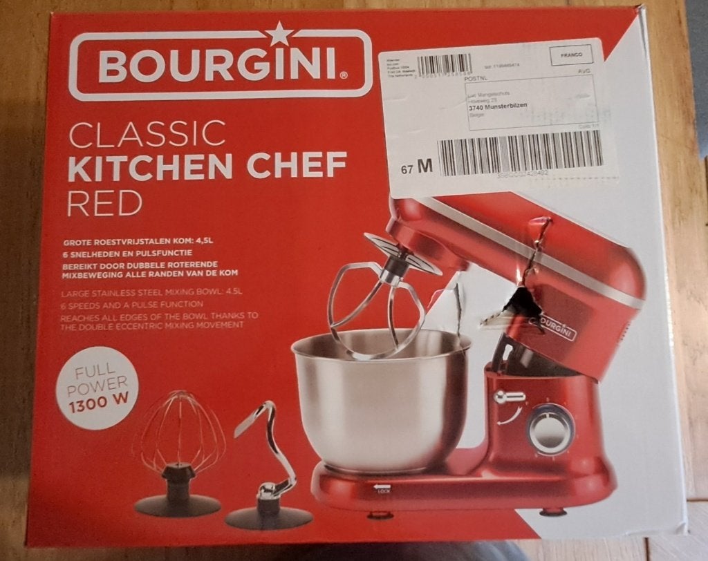 BOURGINI Kitchen Chef - 4,5L - Nieuwstaat, Witgoed en Apparatuur, Keukenmixers, 4 liter of meer, Ophalen of Verzenden, Zo goed als nieuw