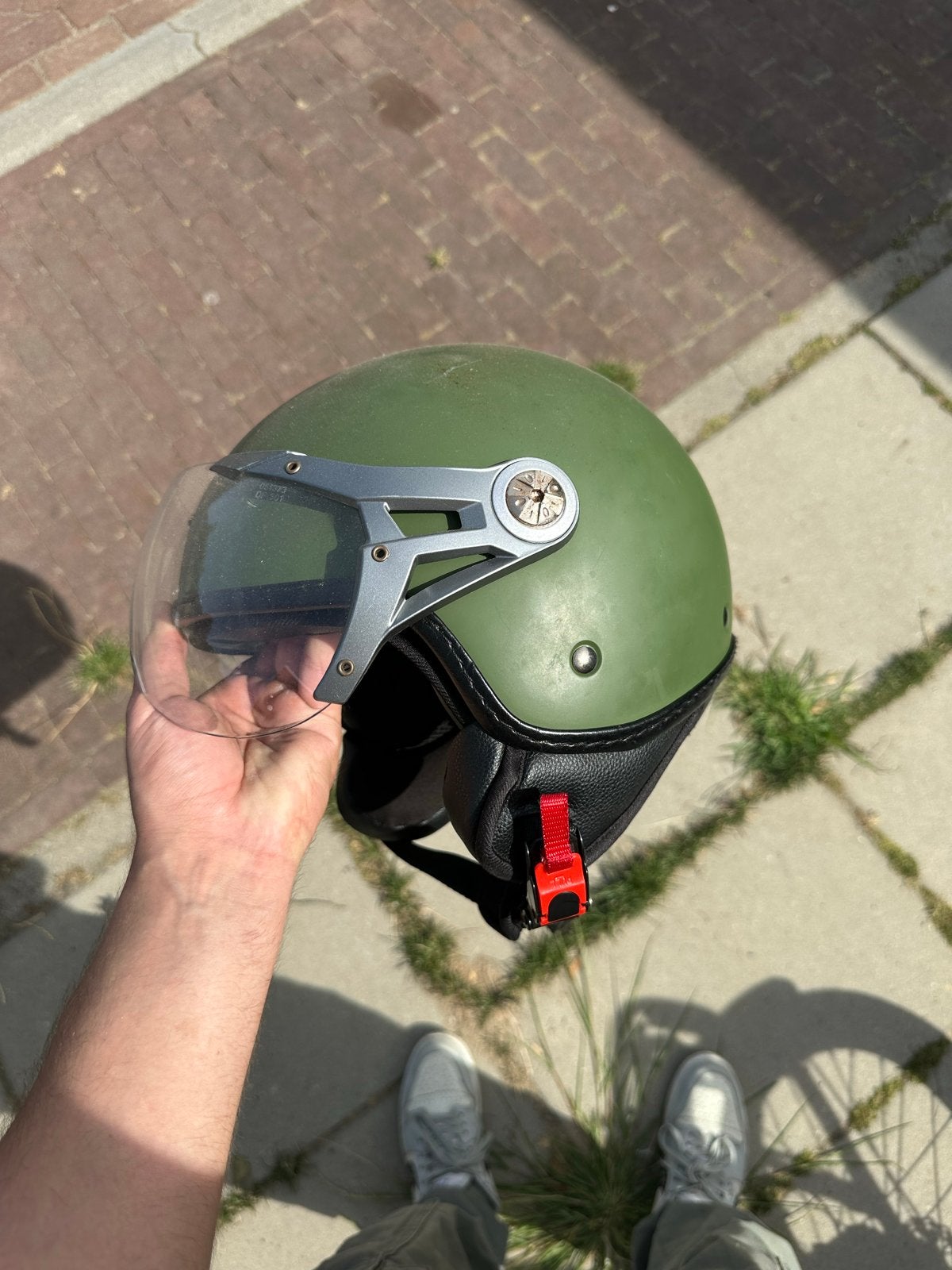 MT Helmets Scooterhelm - Groen, Maat M, Ophalen, Gebruikt, M, Heer of Dame
