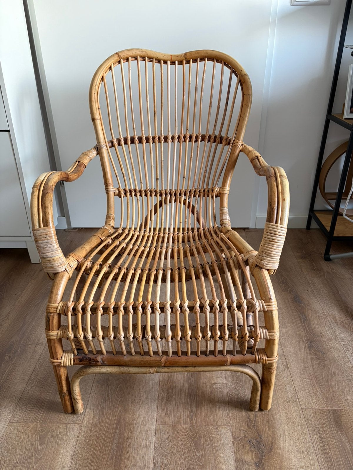Rotan fauteuil/stoel, Ophalen, Zo goed als nieuw, Bruin, Eén