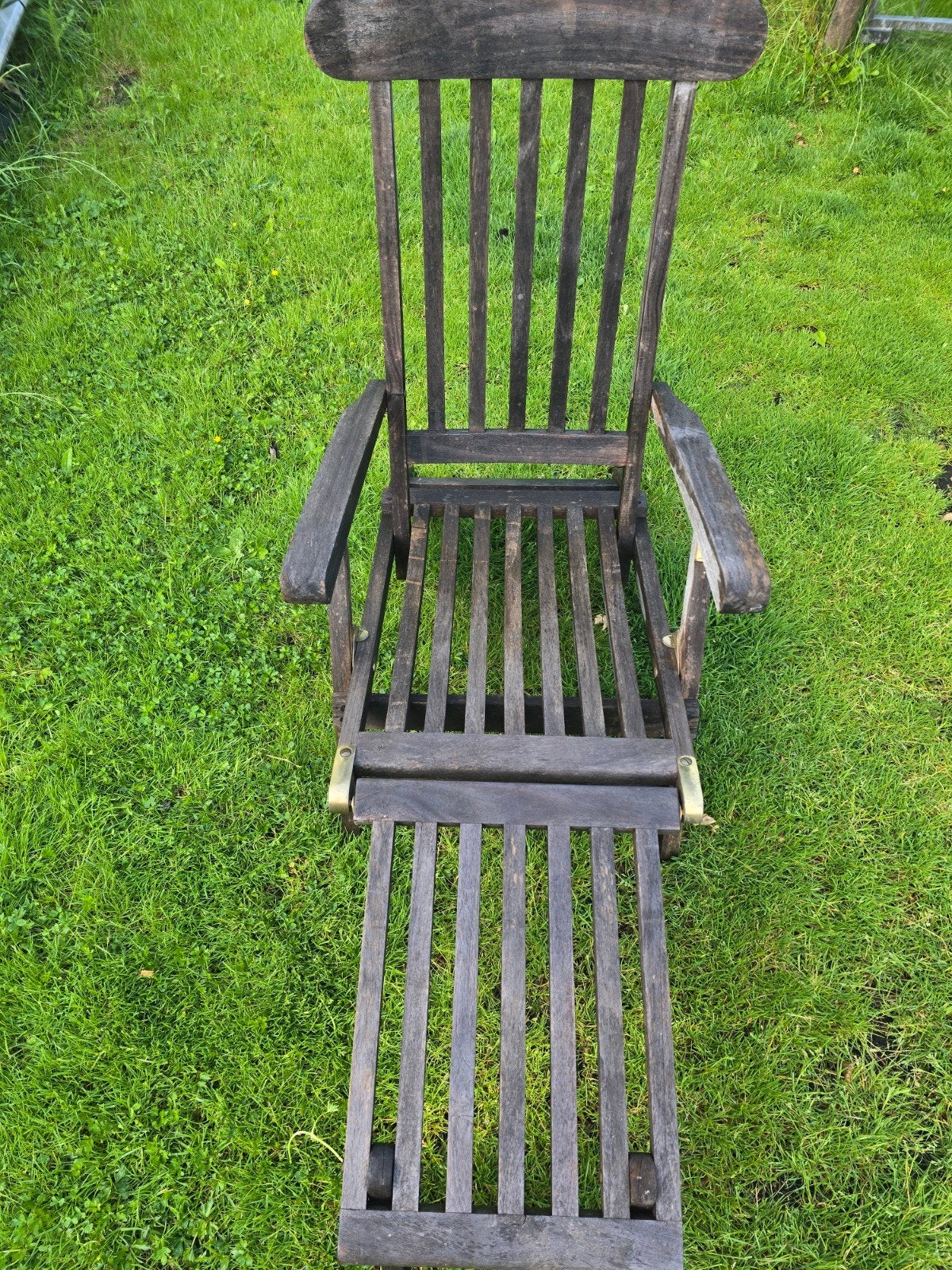 Mooie houten ligstoel, Tuin en Terras, Ligbedden, Ophalen, Gebruikt, Hout, Verstelbaar