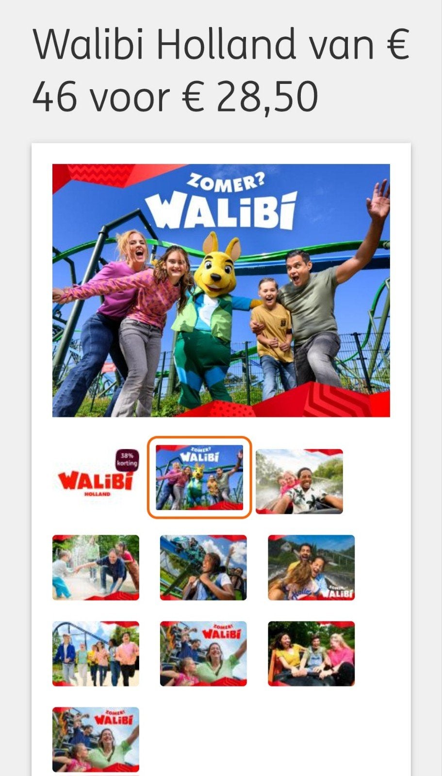 Tm 30 Augustus voor €28,50 naar Walibi, Drie personen of meer, Ticket of Toegangskaart