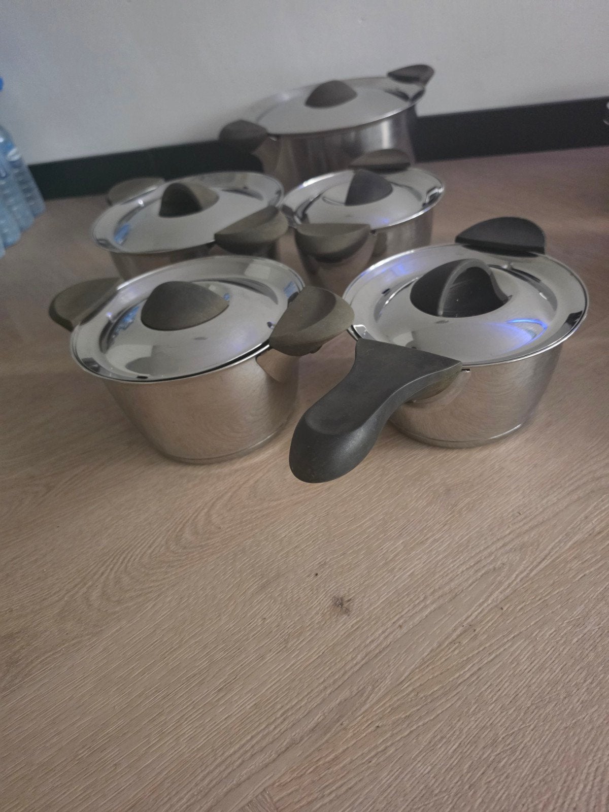 BK Pannenset - Gebruikt met verkleurde grepen, Gebruikt, BK, Pannenset, Ophalen of Verzenden