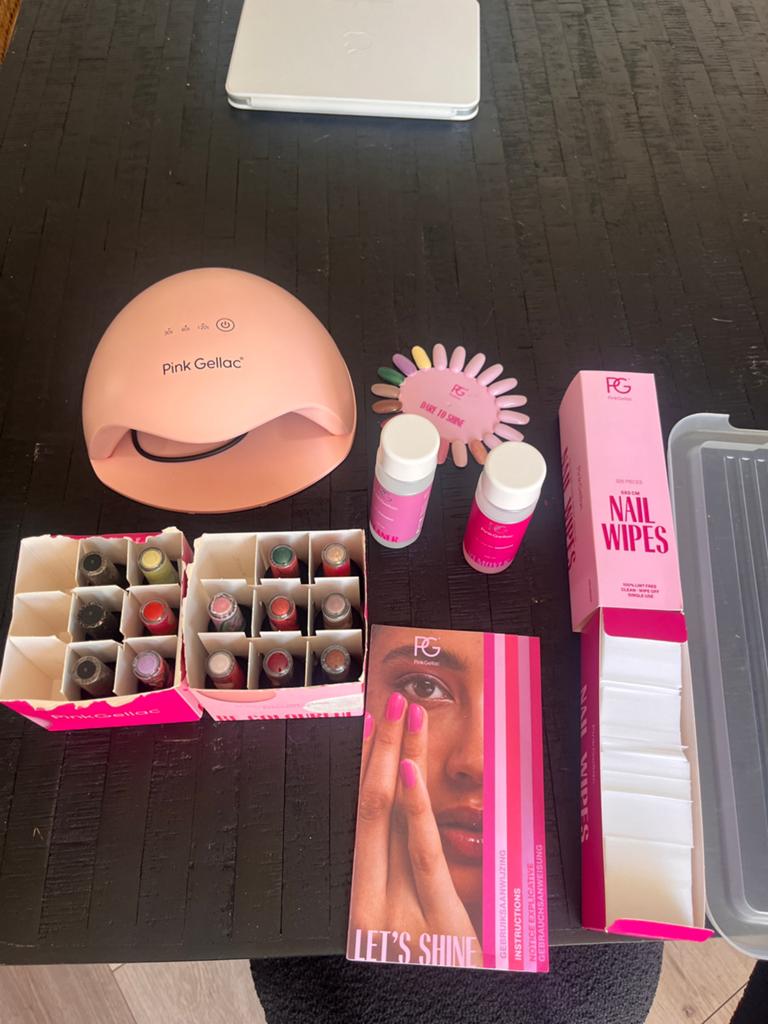 Pink gellac set, Ophalen of Verzenden, Zo goed als nieuw, Overige kleuren, Handen en Nagels