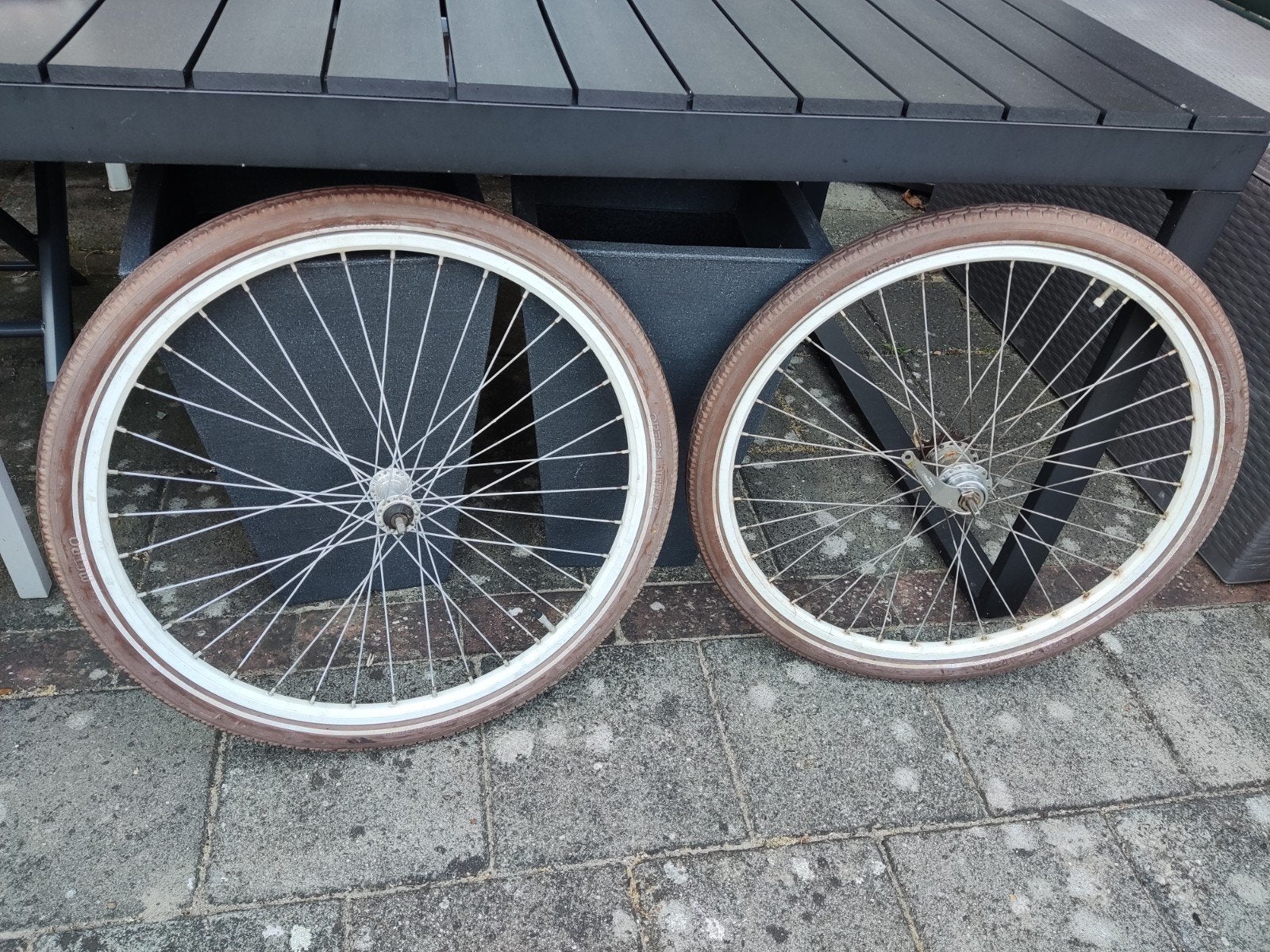 Cortina fietswielen 26 inch met banden, gebruikt, Fietsen en Brommers, Fietsonderdelen, Gebruikt, Kinderfiets, Cortina, Ophalen