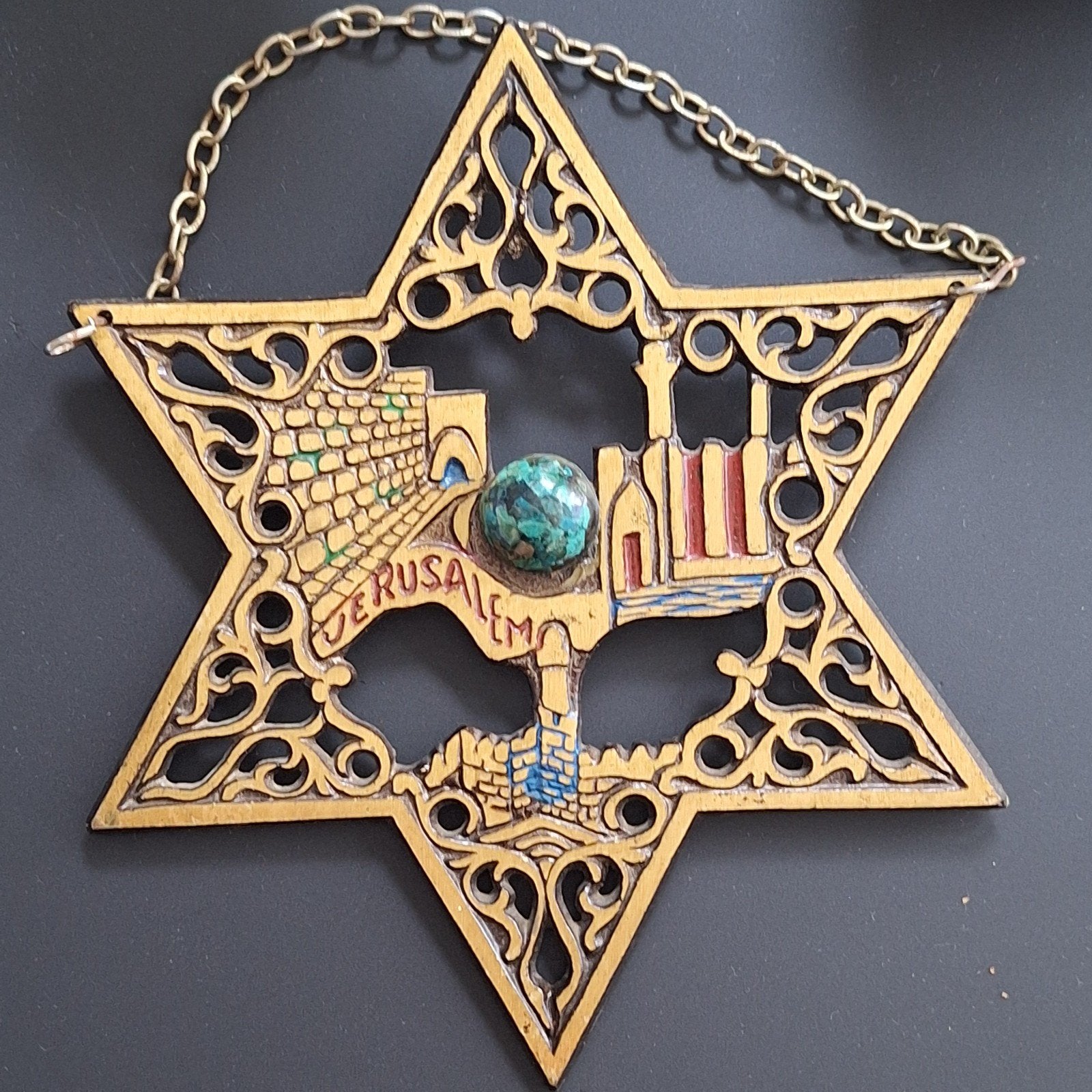 Jerusalem wandhanger Joodse ster Jodendom, Antiek en Kunst, Antiek | Religie, Ophalen of Verzenden