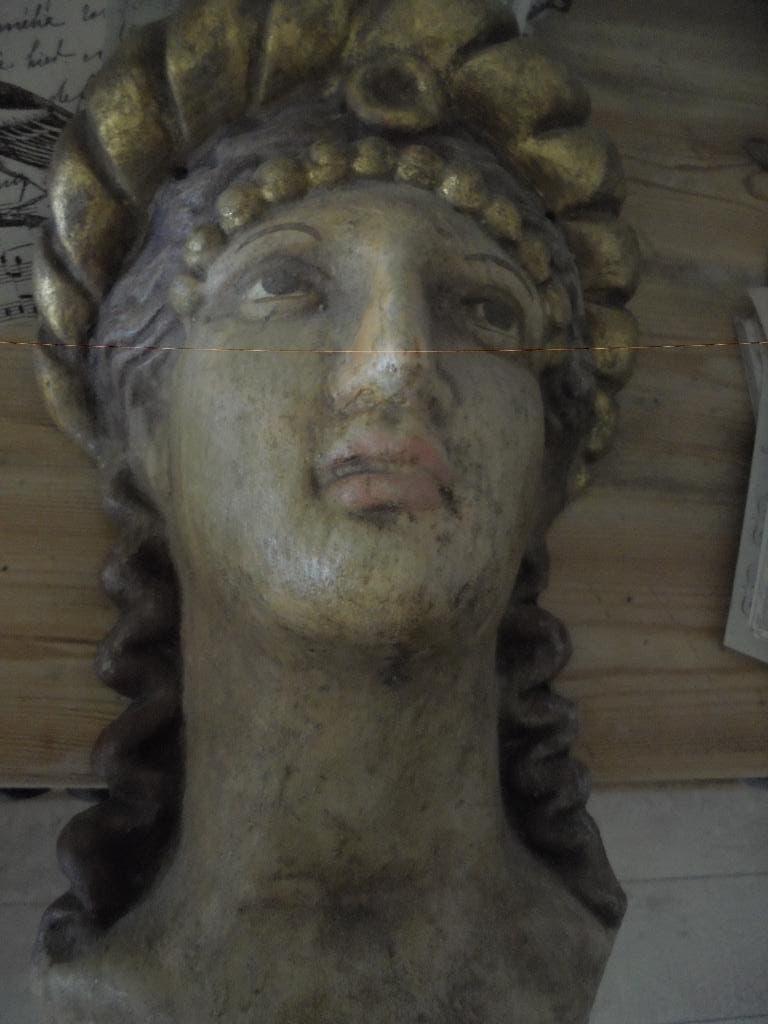 hoofd, buste, masker, terra cotta,, Antiek en Kunst, Ophalen of Verzenden