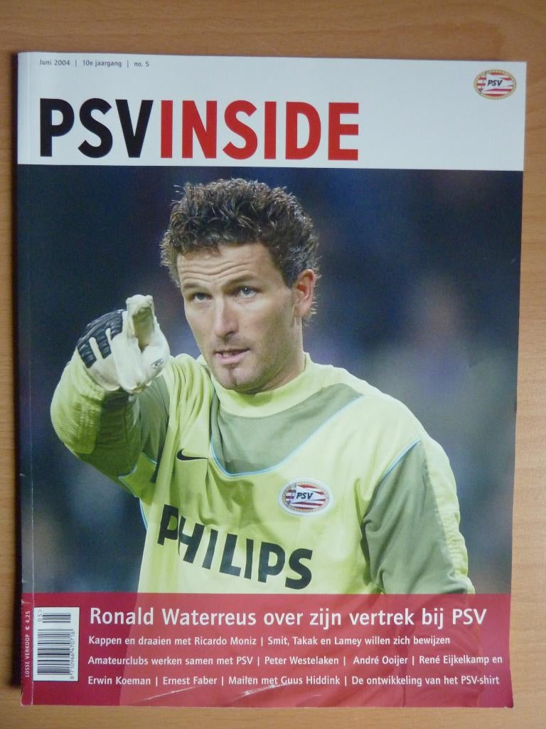 PSV INSIDE Juni 2004 Ronald Waterreus, Ooijer, Moniz, Faber, Verzamelen, Sportartikelen en Voetbal, Verzenden, Zo goed als nieuw