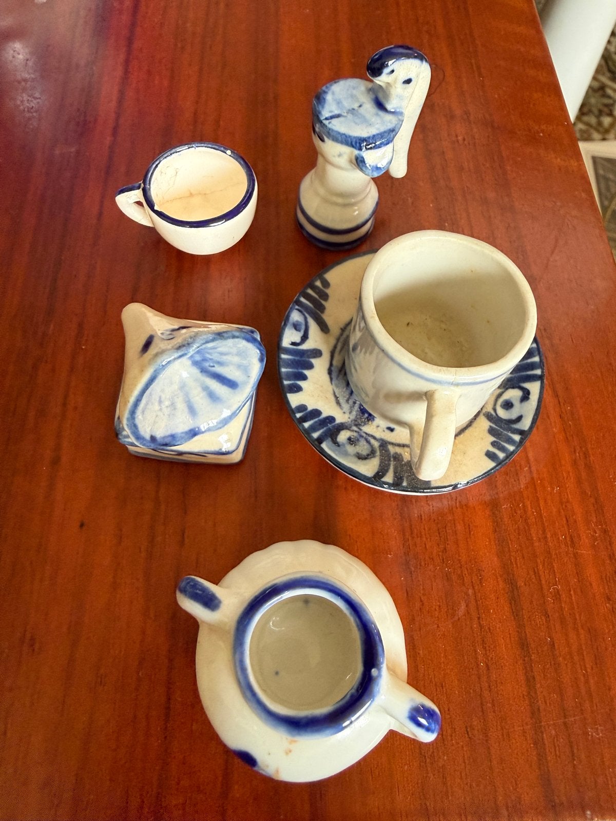 Miniatuur Delfts Blauw Serviesje - Handgeschilderd, Ophalen of Verzenden