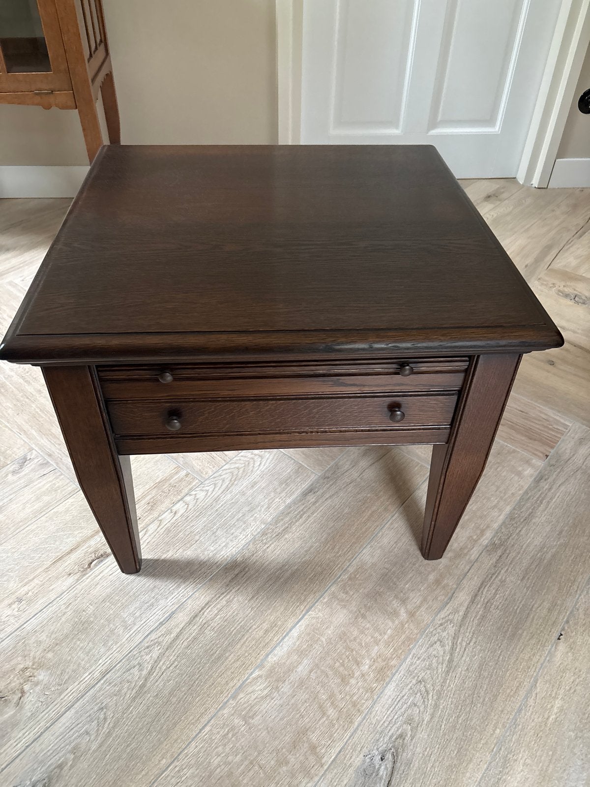 Vierkante bijzettafel van Meubelmakerij Lotus, 60x60cm, Huis en Inrichting, Tafels | Bijzettafels, Gebruikt, Vierkant, 55 tot 75 cm
