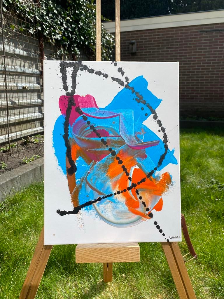 Handgemaakt abstract schilderij 30x40cm, Ophalen of Verzenden