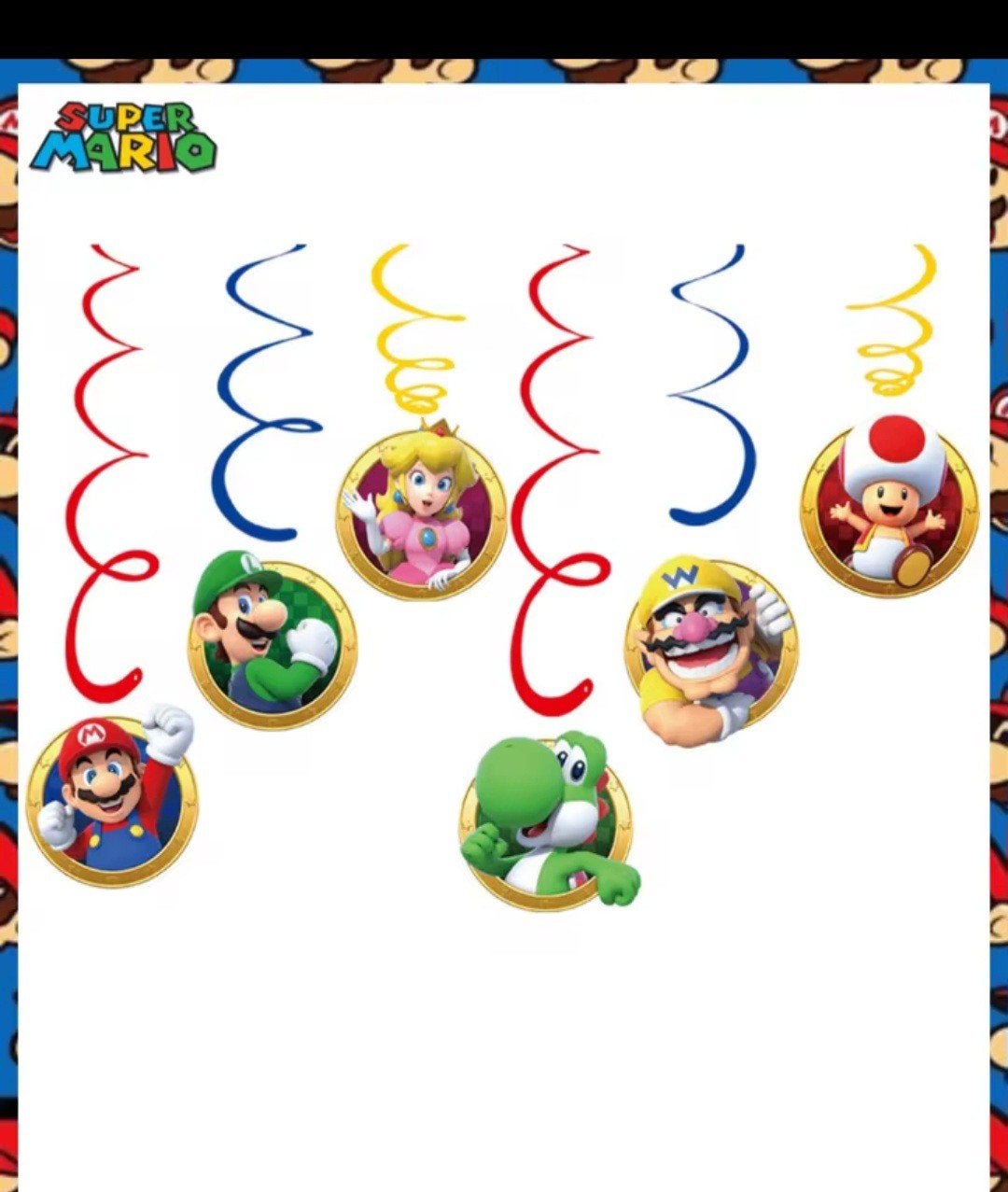 Super Mario Feestdecoratie Slingers - Nieuw, Ophalen of Verzenden, Nieuw, Versiering, Verjaardag