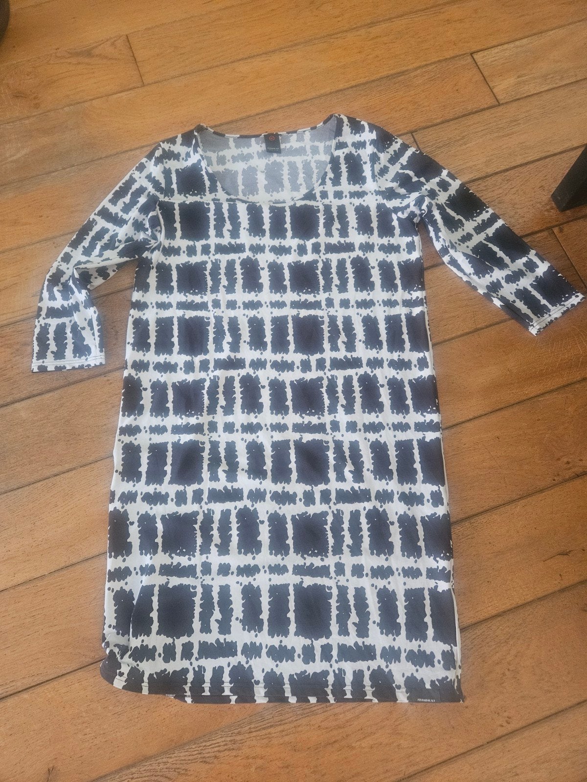 Penn&Ink NY Jurk met print - Maat 42, Zwart, Maat 42/44 (L), Ophalen of Verzenden, Zo goed als nieuw