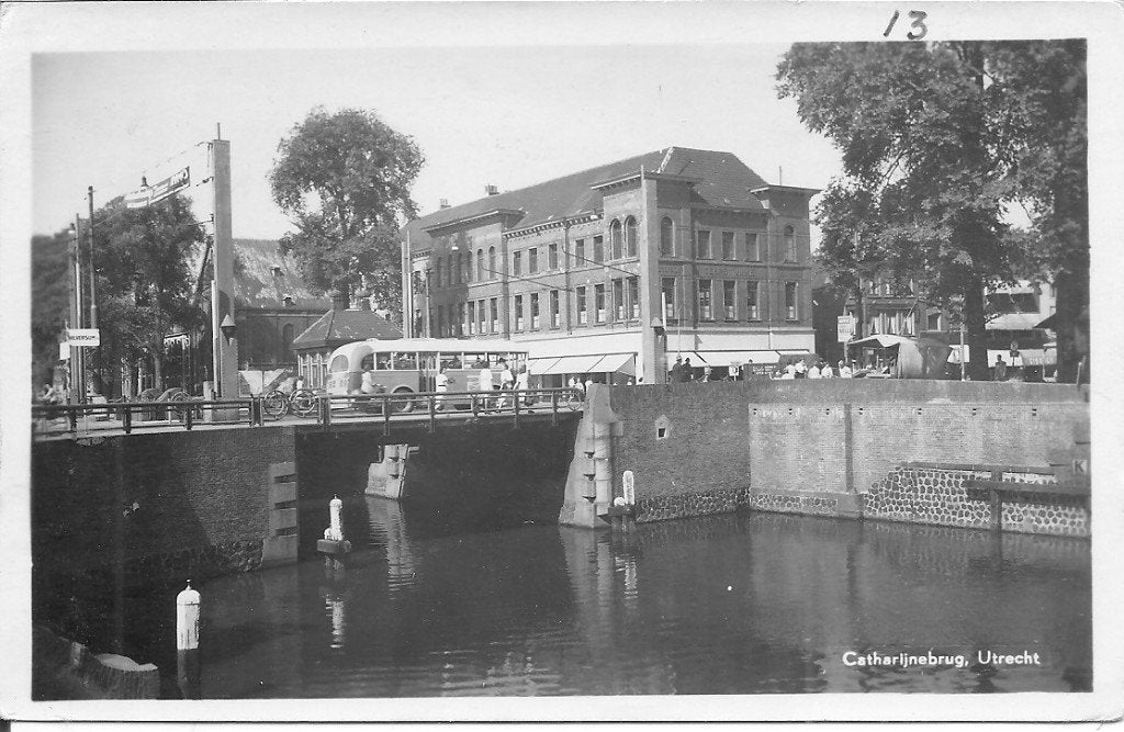Oude ansichtkaart Catharijnebrug, Utrecht (voor 1940), Ophalen of Verzenden, 1920 tot 1940, Ongelopen, Utrecht