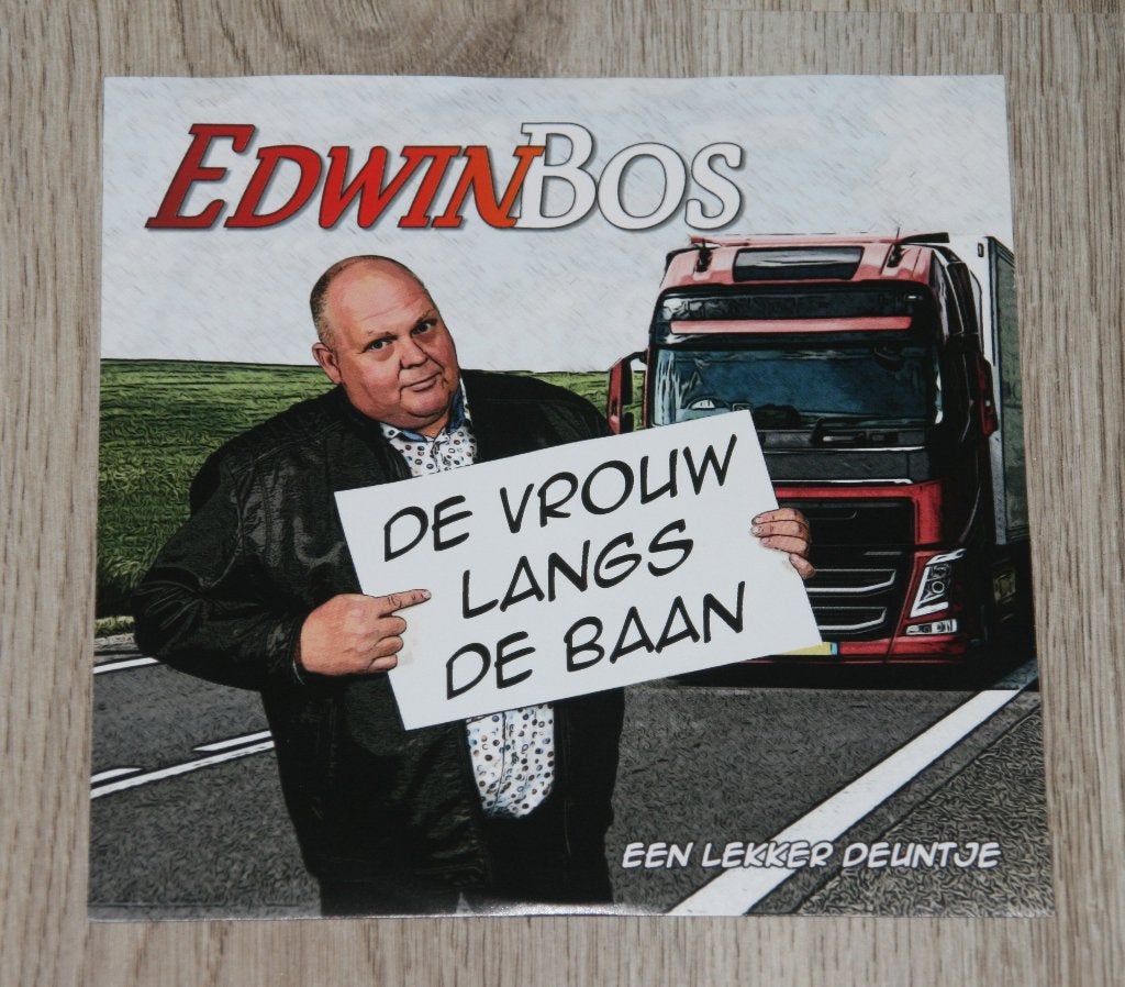 EDWIN BOS (de vrouw langs de baan) piraten, 7 inch, Zo goed als nieuw, Overige typen, Nederlandstalig