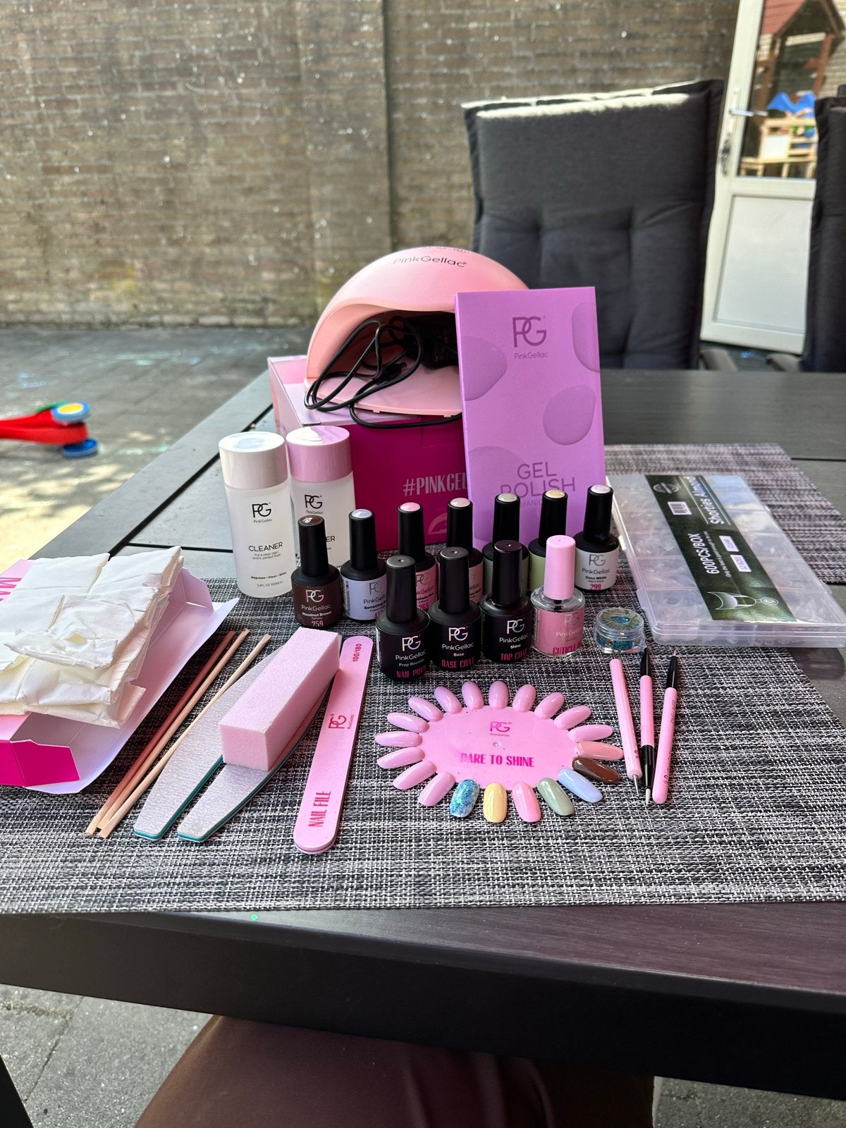 Pink Gellac set met extra nageltips en accessoires, Ophalen, Zo goed als nieuw, Overige typen