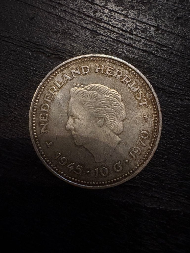 Zilveren 10 Gulden 1970 "Nederland Herrijst" (18 gram, Postzegels en Munten, Munten | Nederland, Koningin Juliana, Zilver, Ophalen of Verzenden